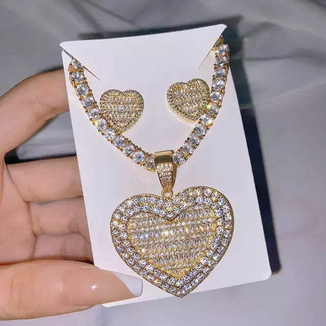Custom Made Photo Heart Medallions Necklace hip hop iced out bling 5A tennis chain Photo Frame pendant-meg BEST buys