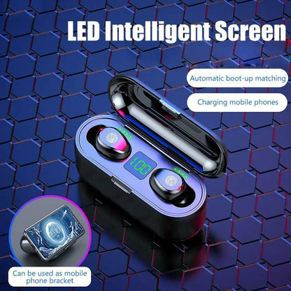 F9-36 F9-32 F9-01 F9 F9-5 F9-5C F9-4 Dropshipping Shopify TWS Wireless BT V5.0 Headset with Digital Display Charging Case-meg BEST buys