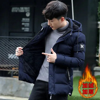 hot sale plus velvet thicken hooded windproof waterproof slim winter mens jacket and coats-meg BEST buys