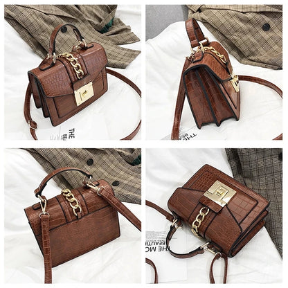 Luxury fashion designer alligator leather purses and handbags ladies hand bag womens shoulder for women-meg BEST buys