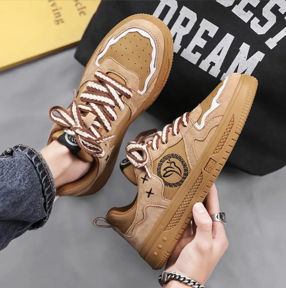 Casual shoes men's leather board shoes trendy men's fashion soft leather men's shoes cowhide all-match loafers-meg BEST buys