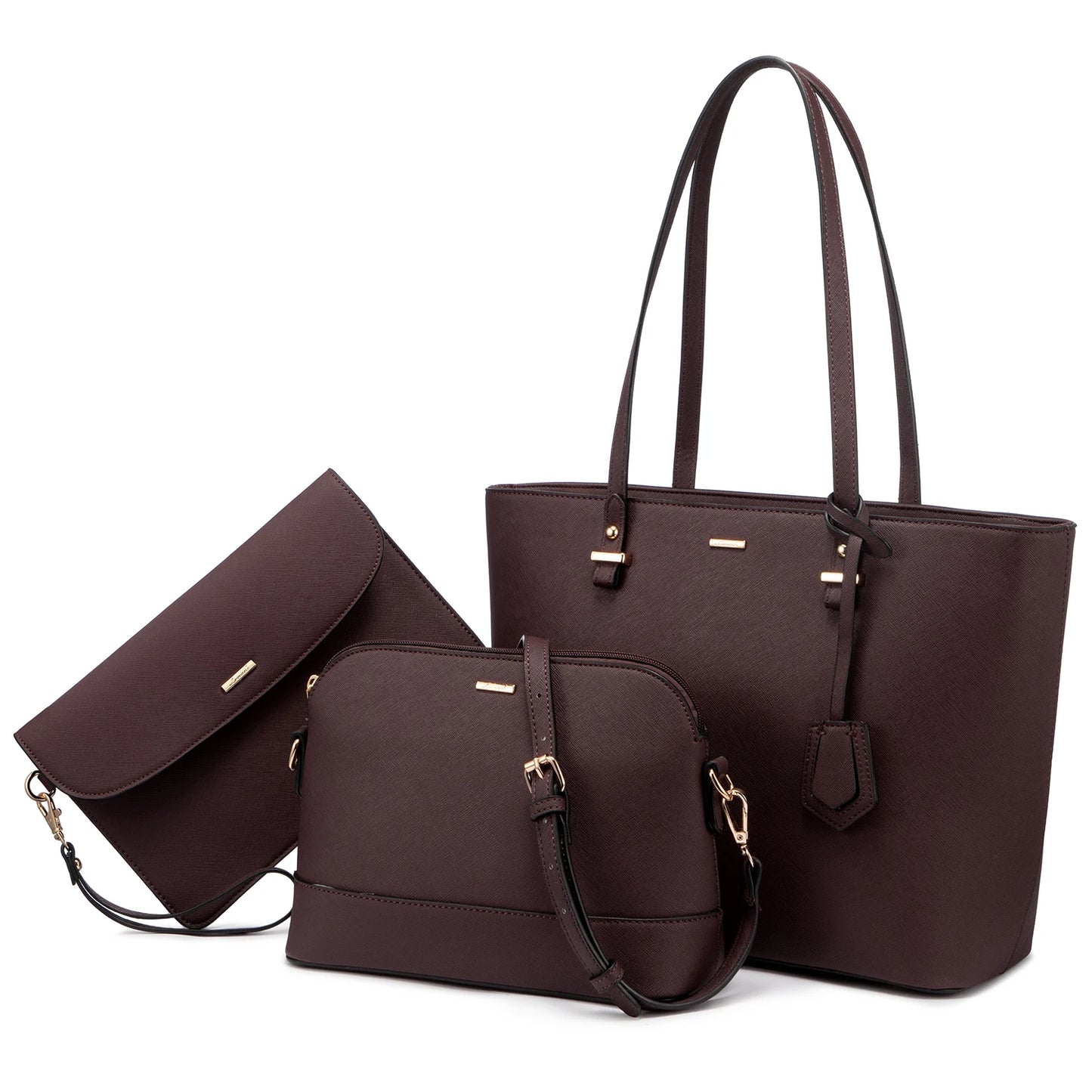 LOVEVOOK 2023 Designer PU Leather Ladies Shoulder Hand bag 3 pcs Luxury Purse and Handbags Set Large Cute Women Tote Bags-meg BEST buys