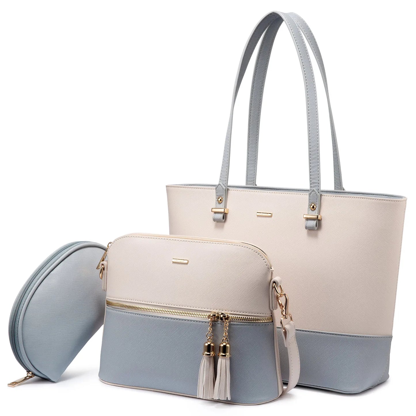 LOVEVOOK 2023 Designer PU Leather Ladies Shoulder Hand bag 3 pcs Luxury Purse and Handbags Set Large Cute Women Tote Bags-meg BEST buys