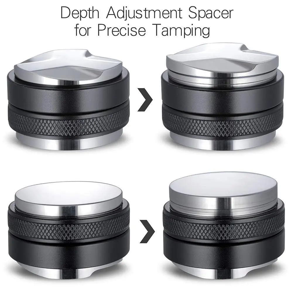 51mm 54mm 58mm Custom 304 Stainless Steel Adjustable 3 Leaf Base Coffee Leveler Dual Head Espresso Coffee Distributor-meg BEST buys