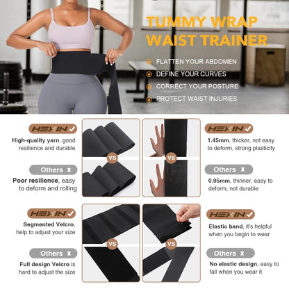 OEM Service Tummy Trimmer Body Shaper Waist Trainer Bandage Tummy Wrap Belly Binding Waist Wrap Band Wrap Waist Trainer-meg BEST buys