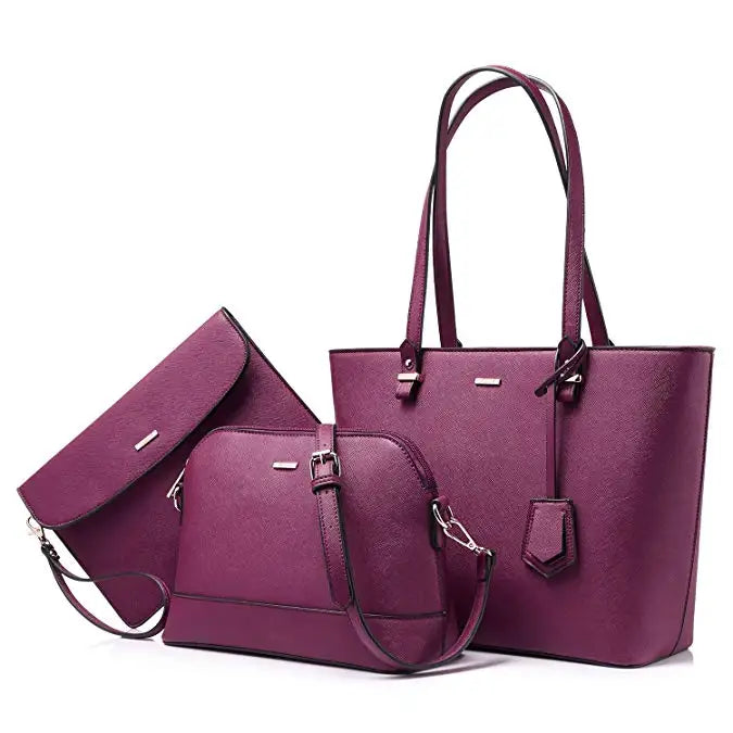 LOVEVOOK 2023 Designer PU Leather Ladies Shoulder Hand bag 3 pcs Luxury Purse and Handbags Set Large Cute Women Tote Bags-meg BEST buys