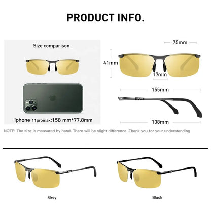 CAPONI Night Vision Sunglasses Polarized Photochromic Sun Glasses For Men UV Protect Yellow Driving Sports Glasses BSYS3066-meg BEST buys