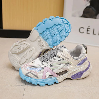 Platform Sneakers Women Shoes Casual Lace Up Thick Sole Single Shoes Woman Sports Vulcanized Shoes-meg BEST buys