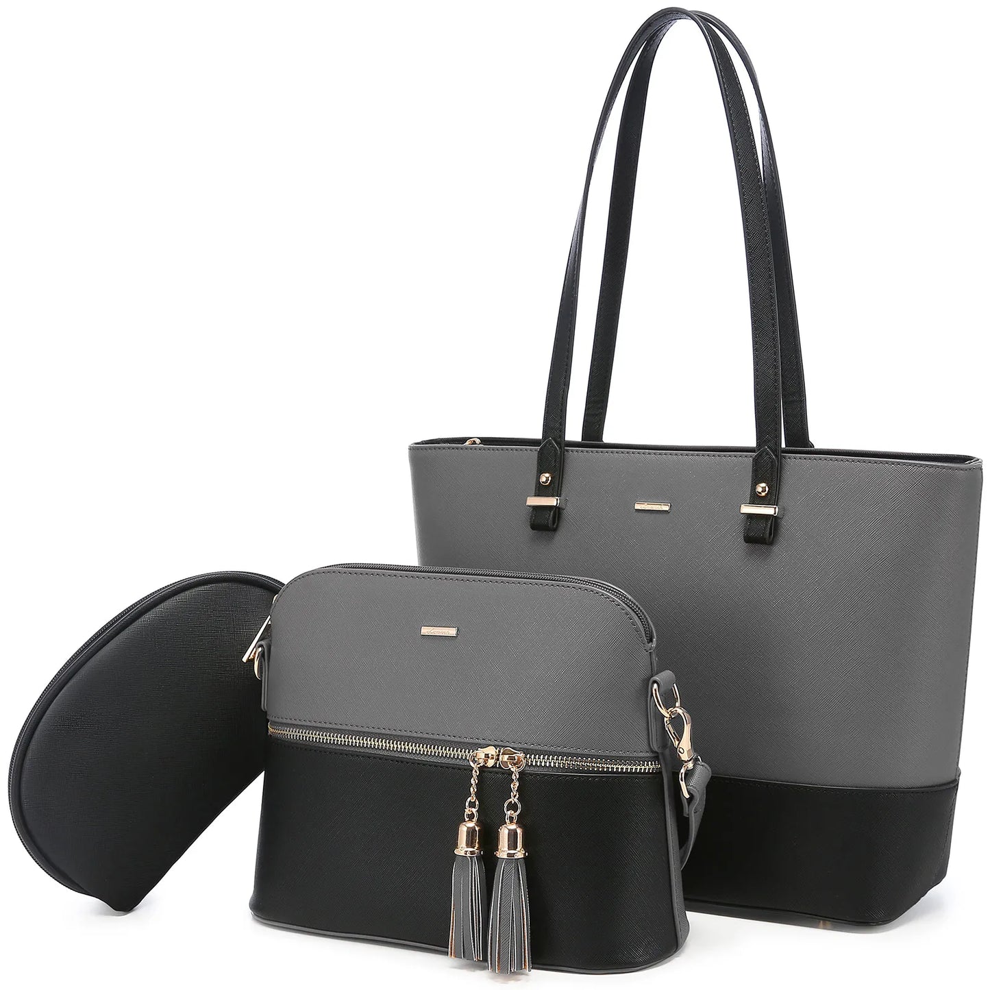 LOVEVOOK 2023 Designer PU Leather Ladies Shoulder Hand bag 3 pcs Luxury Purse and Handbags Set Large Cute Women Tote Bags-meg BEST buys