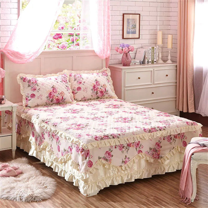American style floral plant organic 3d printed flower waterproof cotton bed cover-meg BEST buys