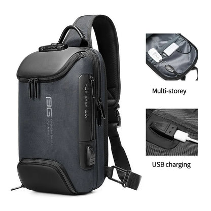 Factory new design usb men fashion travel waterproof portable men shoulder crossbody sling bag-meg BEST buys