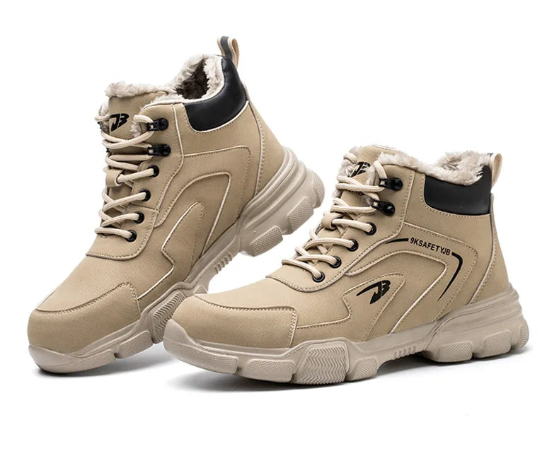 Leather sport light weight women fashionable Plush industrial price high cut work steel toe men brand boots safety shoes-meg BEST buys