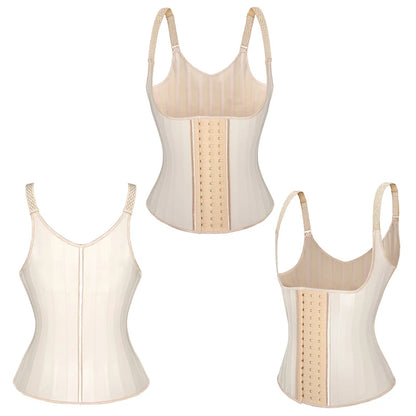 25 Steel Boned 3 Hook Latex Breathable Shapewear waist training Women Underwear Fajas Colombianas Corset vest With Hook chile-meg BEST buys