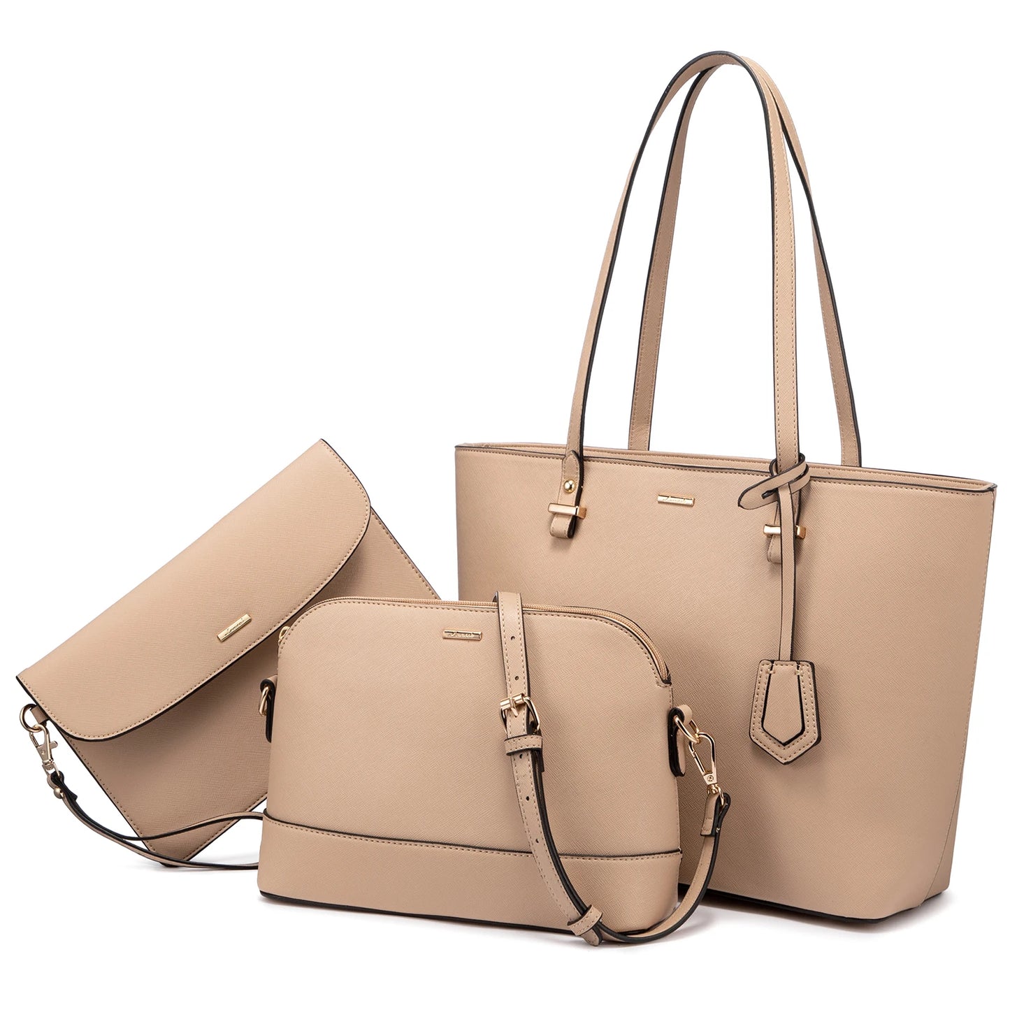 LOVEVOOK 2023 Designer PU Leather Ladies Shoulder Hand bag 3 pcs Luxury Purse and Handbags Set Large Cute Women Tote Bags-meg BEST buys
