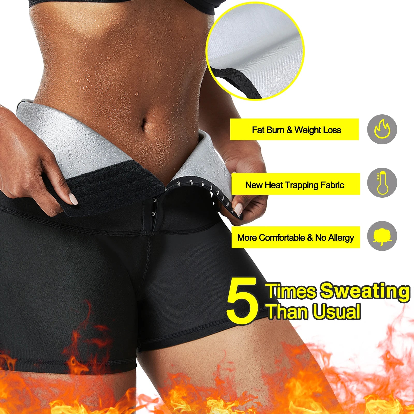 HEXIN Woman Neoprene Sauna Corset Leggins Yoga Pants Sport Fitness Yoga Pants Leggings Gym Shorts Fitness Yoga Leggings-meg BEST buys