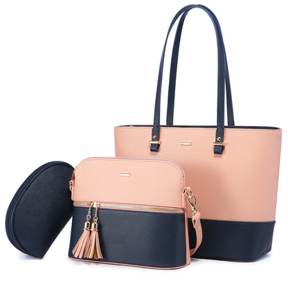 LOVEVOOK 2023 Designer PU Leather Ladies Shoulder Hand bag 3 pcs Luxury Purse and Handbags Set Large Cute Women Tote Bags-meg BEST buys