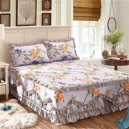 American style floral plant organic 3d printed flower waterproof cotton bed cover-meg BEST buys