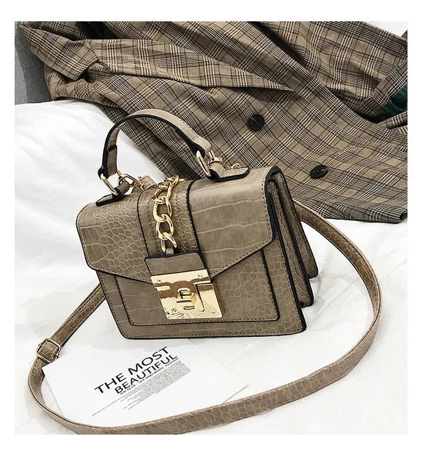 Luxury fashion designer alligator leather purses and handbags ladies hand bag womens shoulder for women-meg BEST buys