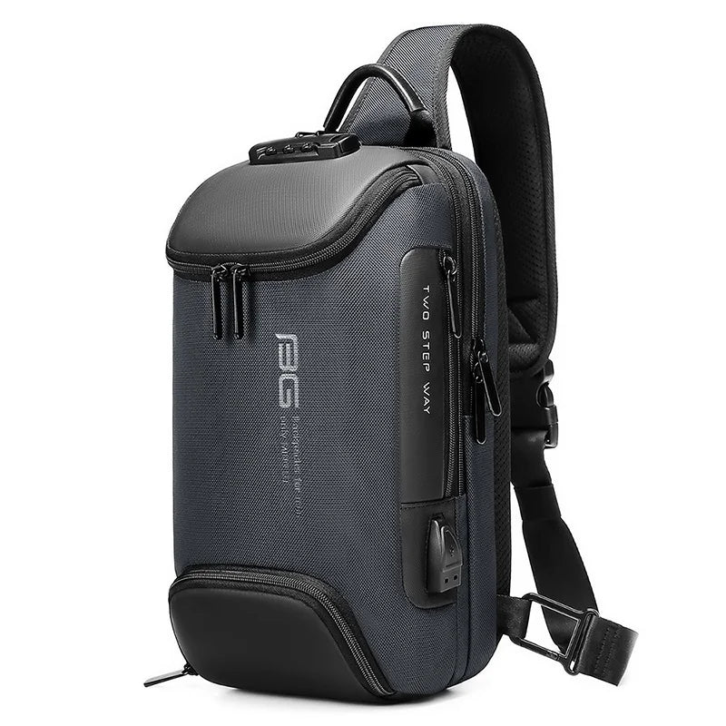 Factory new design usb men fashion travel waterproof portable men shoulder crossbody sling bag-meg BEST buys