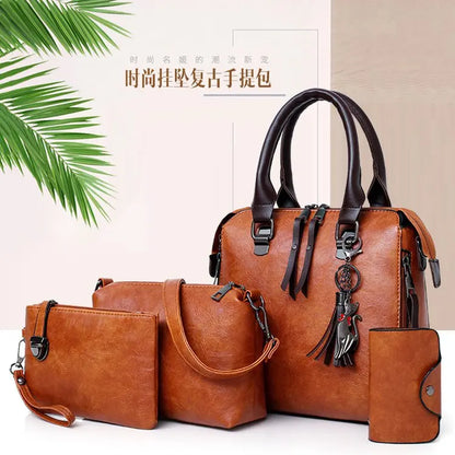Hot Selling Luxury Women Bag Handbags PU Leather Handbag Lady 4 Pieces One Set Shoulder Bags Designer Tote Bag-meg BEST buys