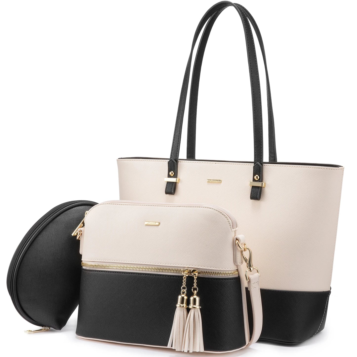 LOVEVOOK 2023 Designer PU Leather Ladies Shoulder Hand bag 3 pcs Luxury Purse and Handbags Set Large Cute Women Tote Bags-meg BEST buys
