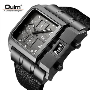 Oulm 3364 Men Luxury Quartz Watches Relojes Montre Homme Rectangle New Style Fashion Leather Band Sport Wrist Watch For Japan-meg BEST buys