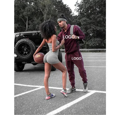 Wholesale Winter Custom logo Jogging Suits Plain Solid Color Hoodie Men Sweatersuit Tracksuit-meg BEST buys