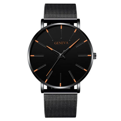 2021 Minimalist Men's Fashion Ultra Thin Watches Simple Men Business Stainless Steel Mesh Belt Quartz Watch relogio (KWT2236)-meg BEST buys