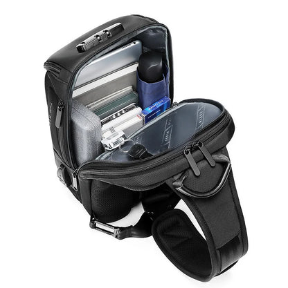 Factory new design usb men fashion travel waterproof portable men shoulder crossbody sling bag-meg BEST buys