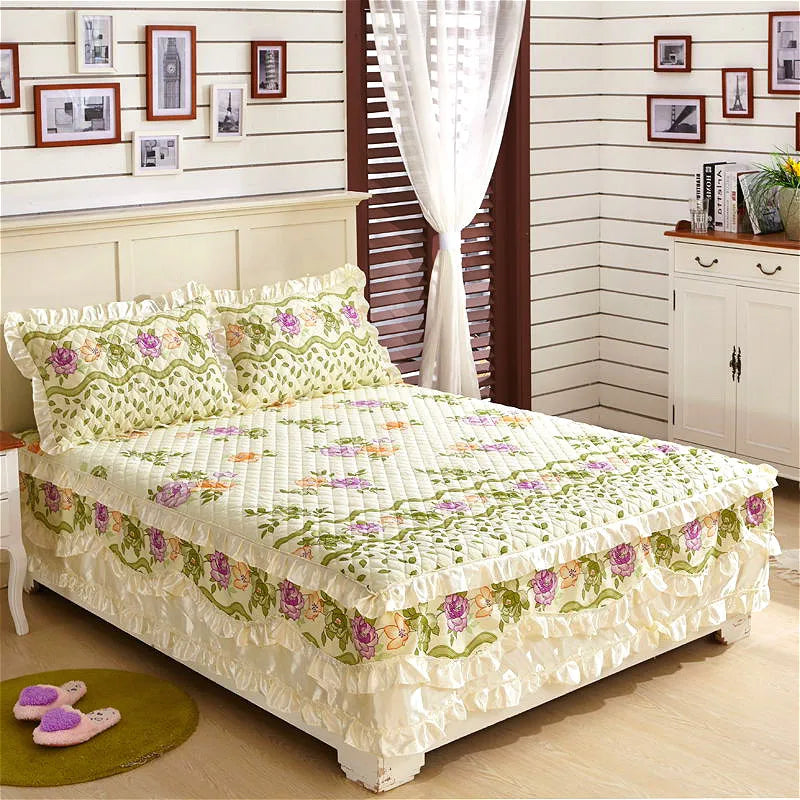 American style floral plant organic 3d printed flower waterproof cotton bed cover-meg BEST buys