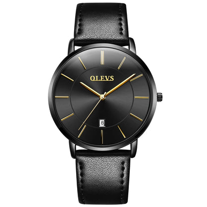 Cheap OLEVS 5869 Men Sport Quartz Watch MinimalistWatches Week And Date Chronograph Watch Fashion Leather Strap Watch For Boy-meg BEST buys