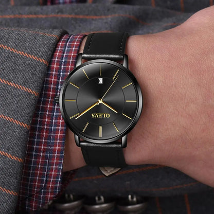 Cheap OLEVS 5869 Men Sport Quartz Watch MinimalistWatches Week And Date Chronograph Watch Fashion Leather Strap Watch For Boy-meg BEST buys