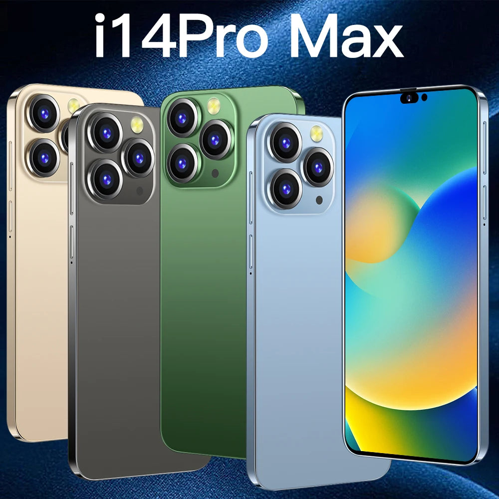 Hot Selling Phone i 14 Pro Max original Unlocked GPS Tracking Phone 6.7 inch 16GB+1TB Android Smartphones Phones Mobile-meg BEST buys