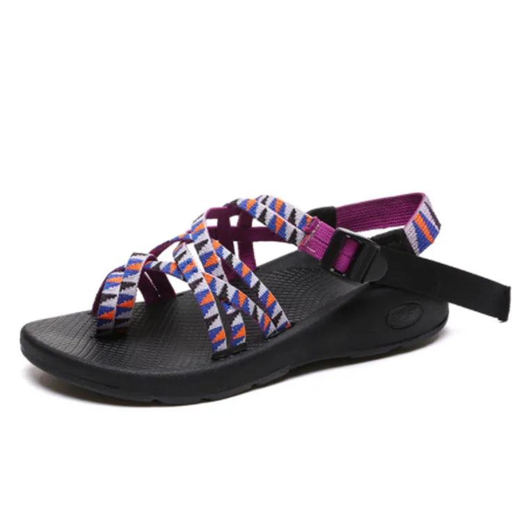 Standard breathable open toe ladies flat sandals shoes plus size bandage ankle strap sandals-meg BEST buys
