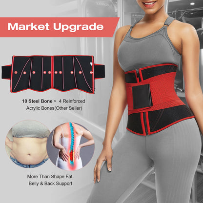 HEXIN Custom Compression Women Fitness waist Support Belt Tummy Control Neoprene Sweat Belt Waist Trimmer waist trainer shaper-meg BEST buys