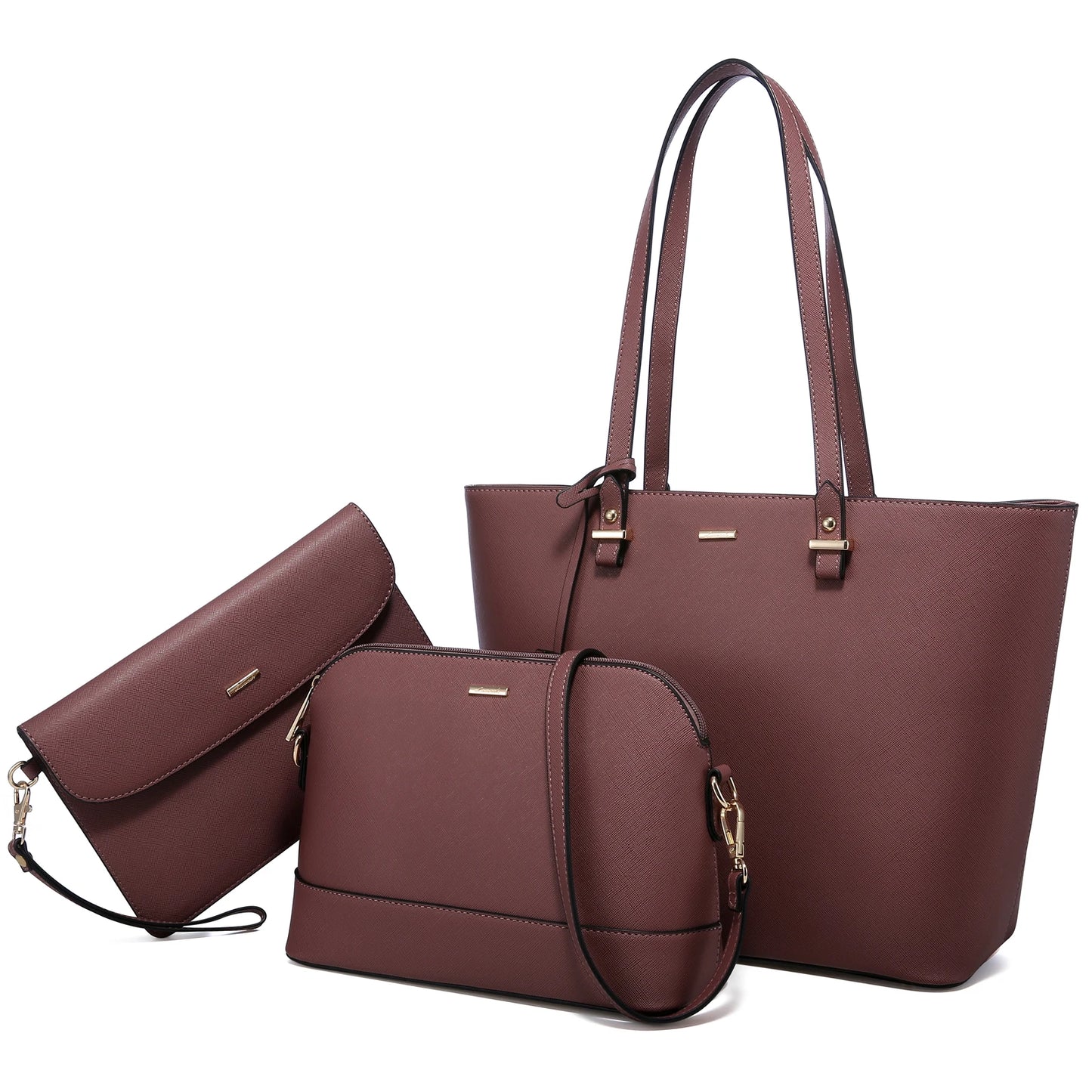 LOVEVOOK 2023 Designer PU Leather Ladies Shoulder Hand bag 3 pcs Luxury Purse and Handbags Set Large Cute Women Tote Bags-meg BEST buys