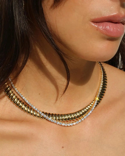 european hot selling women jewelry high polished 3 colors snake chain herringbone chain necklace-meg BEST buys