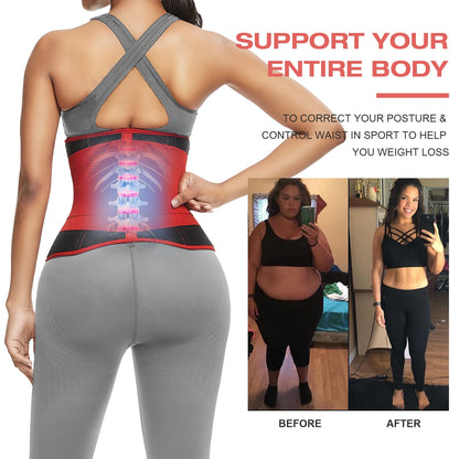 HEXIN Custom Compression Women Fitness waist Support Belt Tummy Control Neoprene Sweat Belt Waist Trimmer waist trainer shaper-meg BEST buys