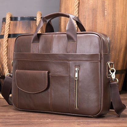 OEM ODM Custom 1116 men oil leather briefcase laptop bags famous brand genuine leather men's handbag briefcase-meg BEST buys