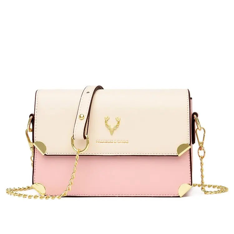 Hot sale color matching ladies shoulder bag deer head decoration handbag fashion messenger bag-meg BEST buys