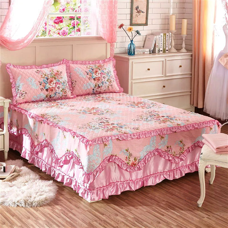 American style floral plant organic 3d printed flower waterproof cotton bed cover-meg BEST buys