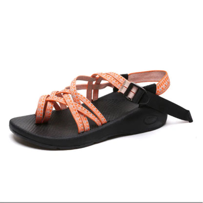 Standard breathable open toe ladies flat sandals shoes plus size bandage ankle strap sandals-meg BEST buys