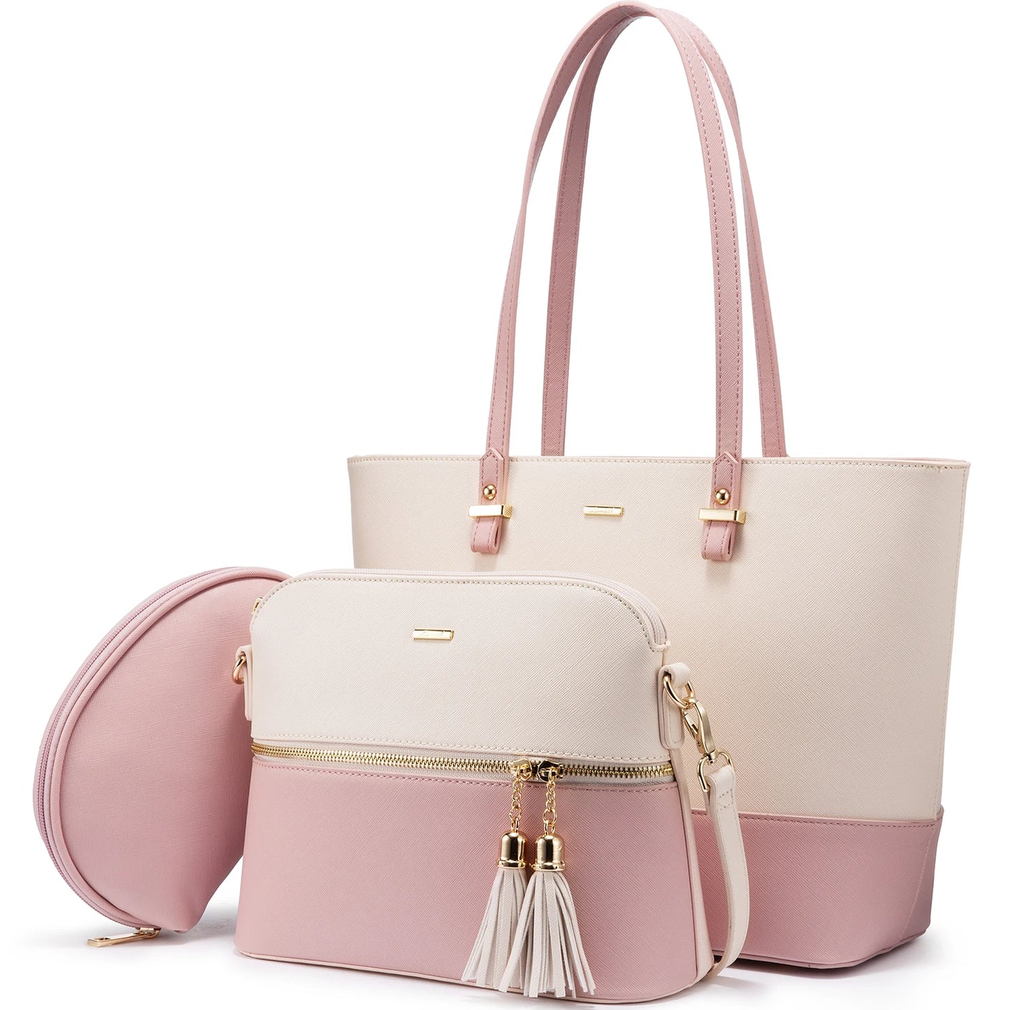 LOVEVOOK 2023 Designer PU Leather Ladies Shoulder Hand bag 3 pcs Luxury Purse and Handbags Set Large Cute Women Tote Bags-meg BEST buys
