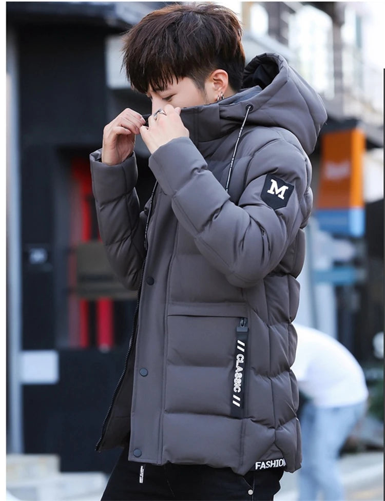 hot sale plus velvet thicken hooded windproof waterproof slim winter mens jacket and coats-meg BEST buys