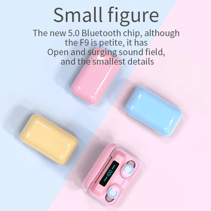 Wireless Headset Audifonos F9 Mini Waterproof Headphones Noise Cancelling Stereo Wireless Blue tooth Earbuds F9-9 Tws Earphone-meg BEST buys