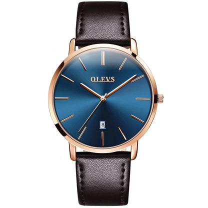 Cheap OLEVS 5869 Men Sport Quartz Watch MinimalistWatches Week And Date Chronograph Watch Fashion Leather Strap Watch For Boy-meg BEST buys