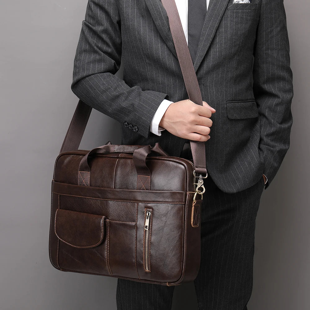 OEM ODM Custom 1116 men oil leather briefcase laptop bags famous brand genuine leather men's handbag briefcase-meg BEST buys