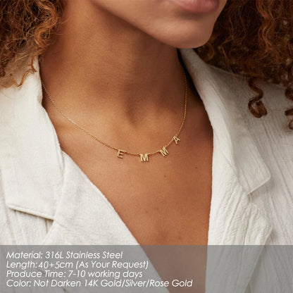eManco Customized Name Necklace Personalized Nameplate Gold Letter Name 2022 Necklace Chain Stainless Steel Jewelry Engrave-meg BEST buys