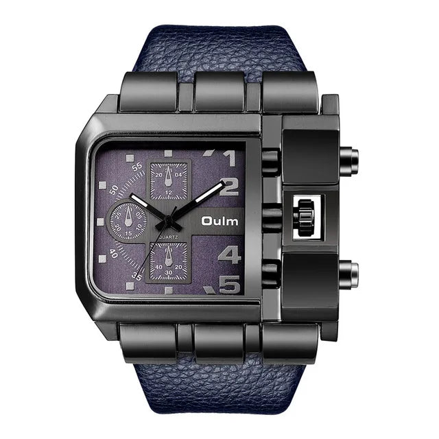 Oulm 3364 Men Luxury Quartz Watches Relojes Montre Homme Rectangle New Style Fashion Leather Band Sport Wrist Watch For Japan-meg BEST buys
