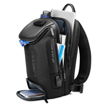 Factory new design usb men fashion travel waterproof portable men shoulder crossbody sling bag-meg BEST buys